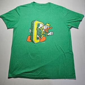 Oregon Ducks Donald Duck Disney Graphic T-Shirt Mens XL Green NCAA Unisex Tee